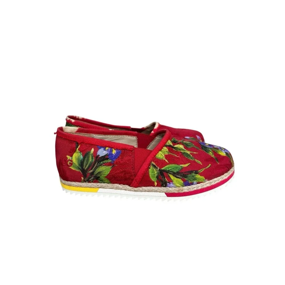 Dolce And Gabbana Girls Slip On Shoes s. 29 Italy Floral Espadrille Slip Ons